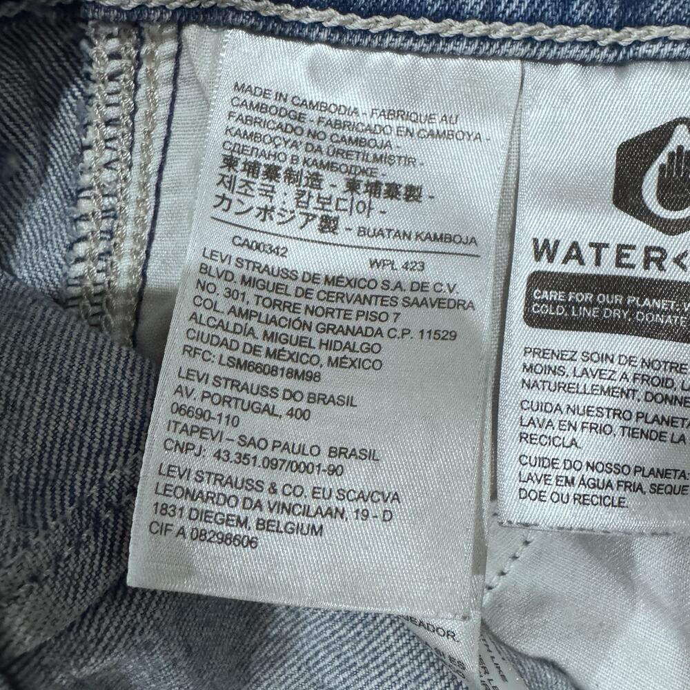 Levi’s Ribcage Straight Big E Jeans 25 Light Wash High Rise Button Fly - Picture 9 of 9